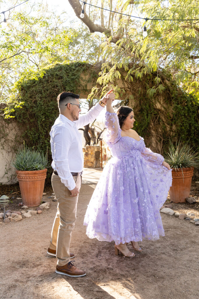 Fairytale couples session at Tohono Chul Gardens. Katie Gilbert Photography.