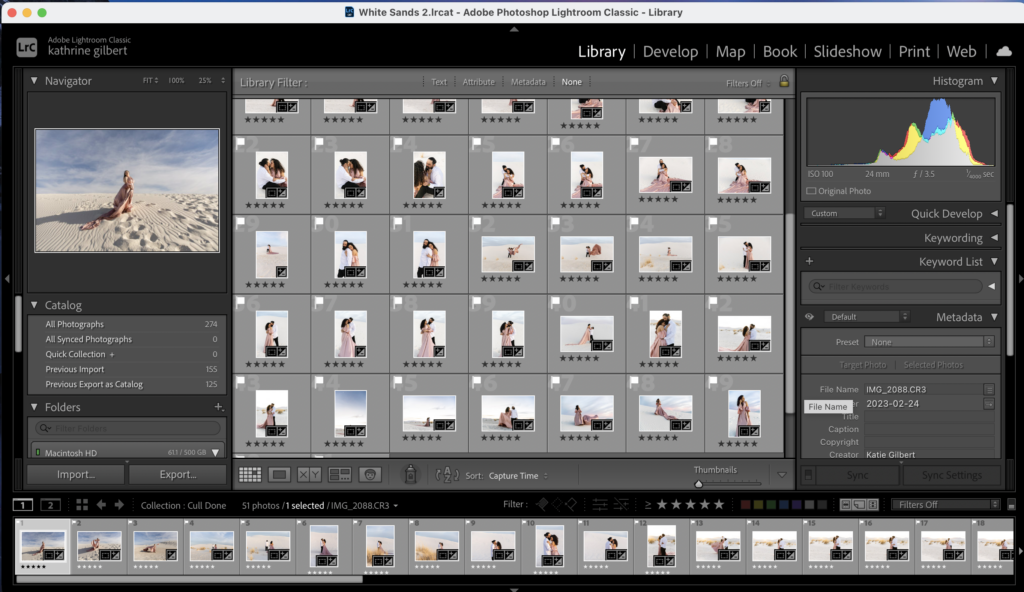 How I edit photo galleries | Katie Gilbert Photography